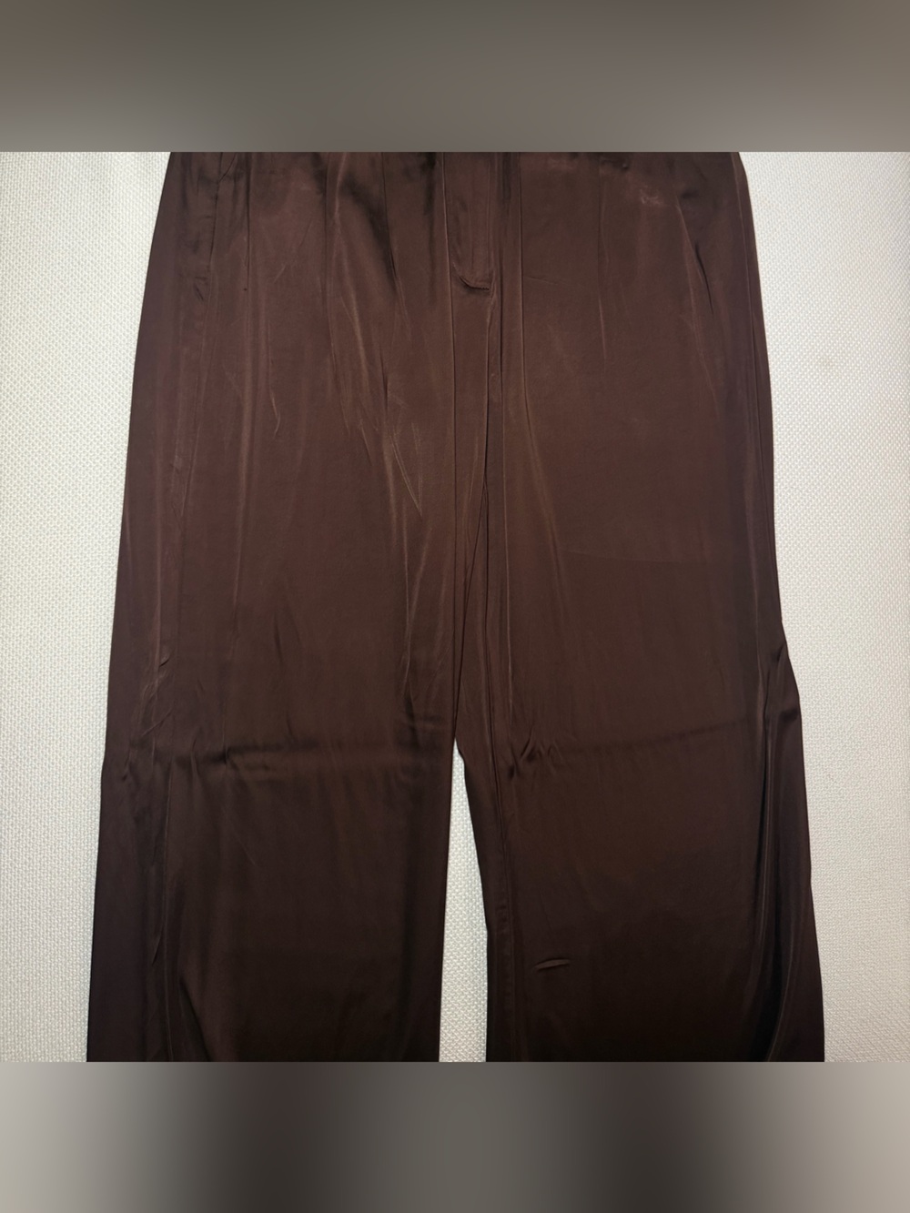 Favorite Daughter Silk Brown Wide-Leg Pants
